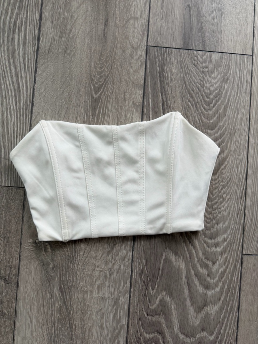 White Strapless Bustier Crop Top